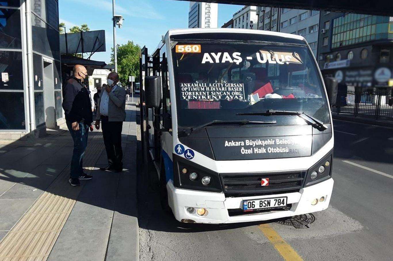 Ankara'da özel halk otobüs ve dolmuş şoförleri kontak kapattı